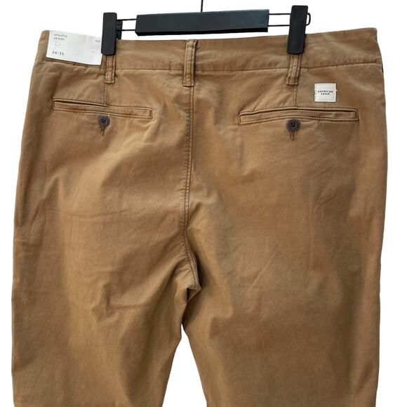 American Eagle Flex Athletic Skinny Chino Pants Men's 34/30 Khaki Tan NEW - Picture 6 of 8